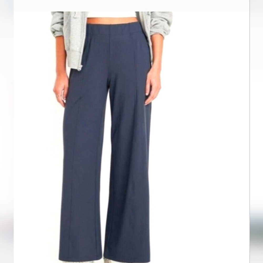 High-Waisted Pull-On  Wide-Leg Pants XL navy color NWT Womens